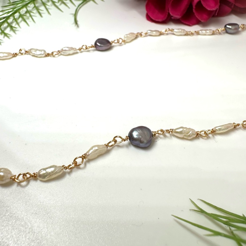NEW⚜️Baroque Freshwater Pearl Hand Linked Necklace - Picture 5 of 7